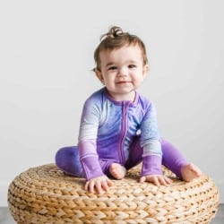 Purple Watercolor Baby & Toddler Bamboo Viscose Zippy