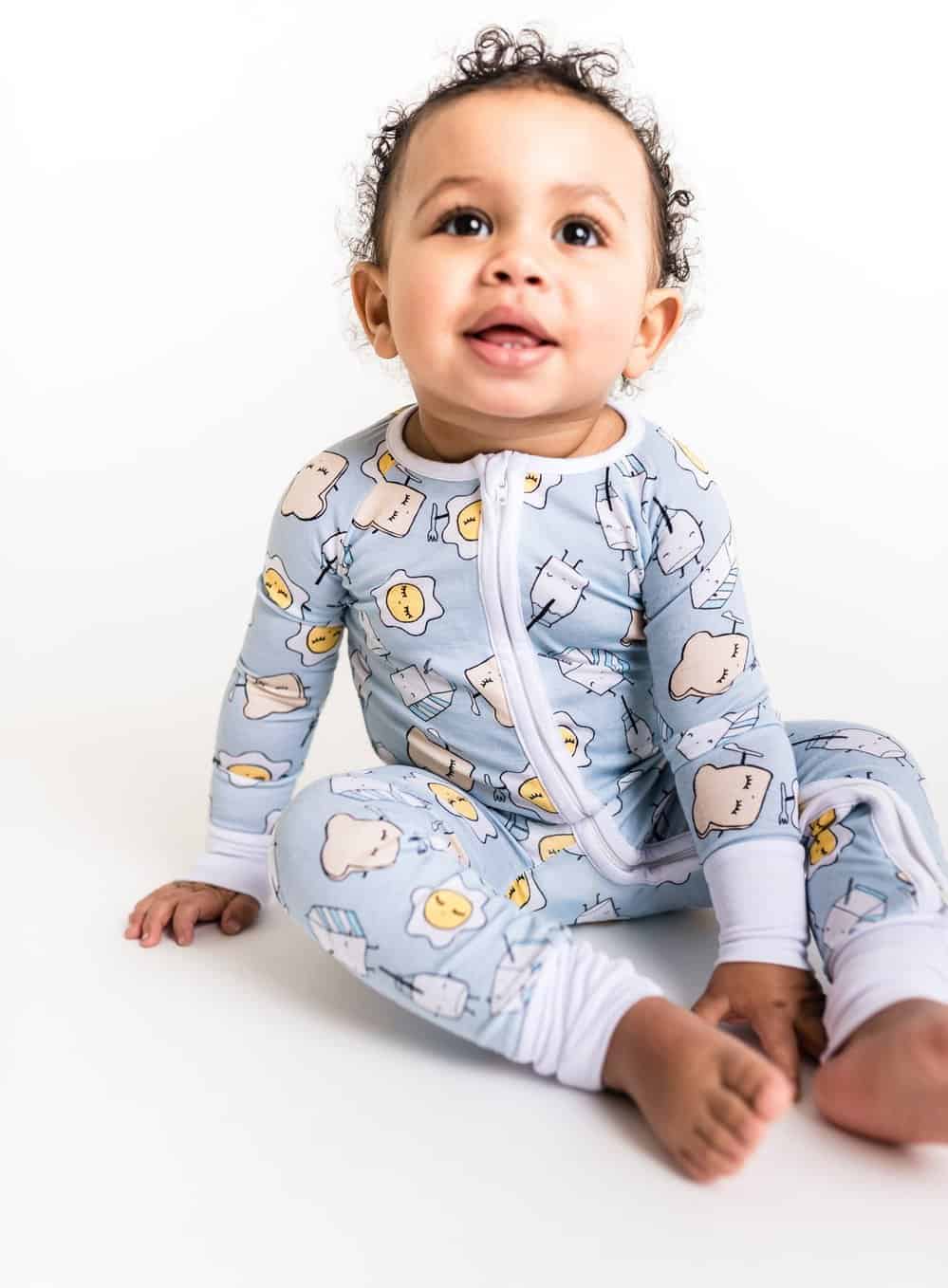 Blue Breakfast Buddies Baby Toddler Bamboo Viscose Zippy
